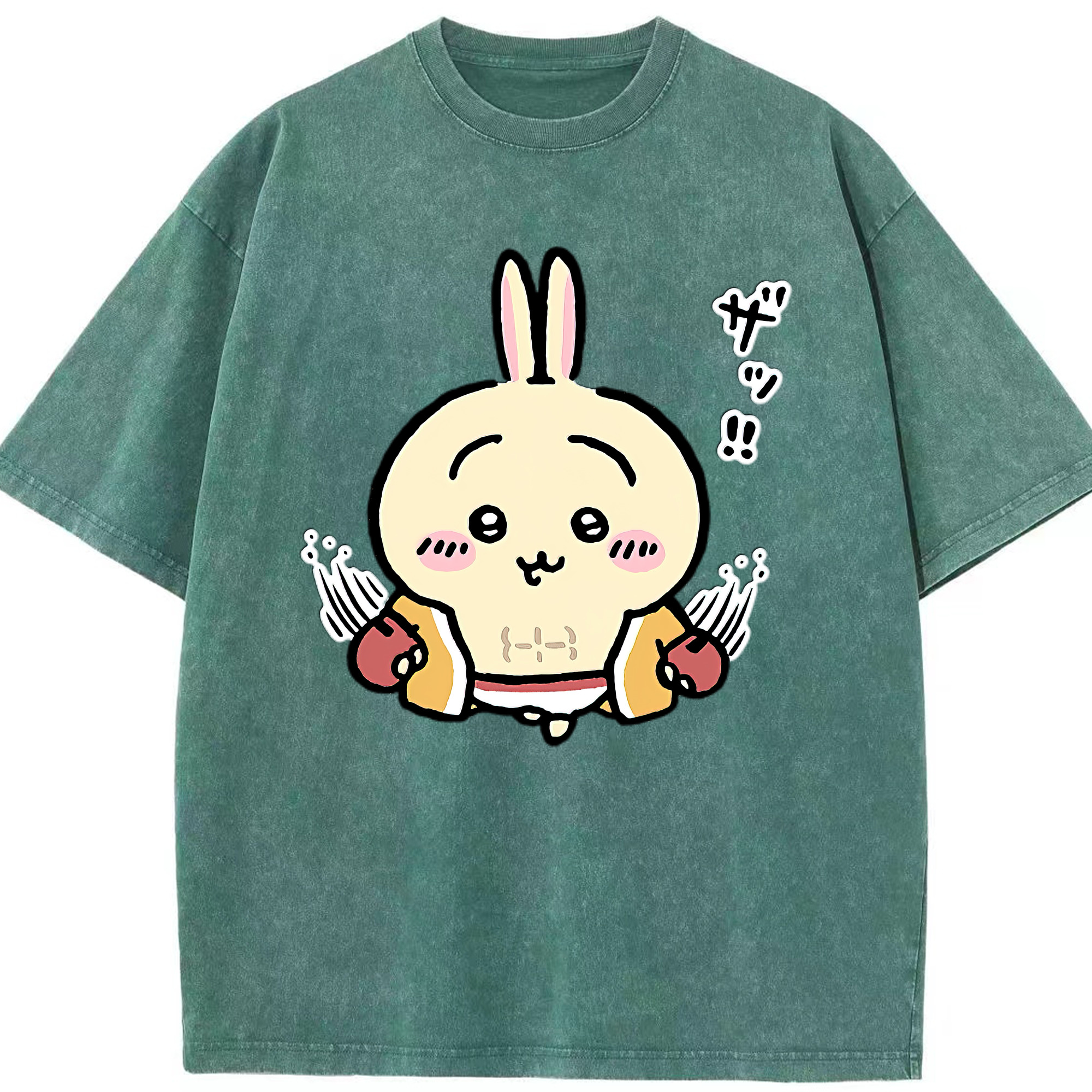 （画像用） ちいかわ うさぎ Chii-kawa usagi 綿100% ヴィンテージ風 半袖Tシャツ（フロントプリント）